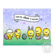 Sunny Studio From One Chick to Another Easter Egg Handmade Card using Chickie Baby 4x6 Clear Photopolymer Stamps