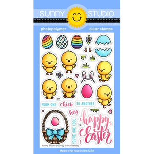 Sunny Studio Stamps Chickie Baby Easter Chick 4x6 Photopolymer Clear Stamp Set