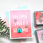 Sunny Studio Home Sweet Home House Handmade Card (using Chloe Alphabet Metal Cutting Dies)