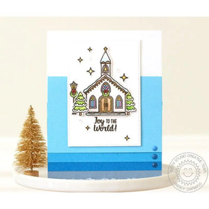 Sunny Studio Stamps Christmas Chapel Church Card by Nancy Damiano