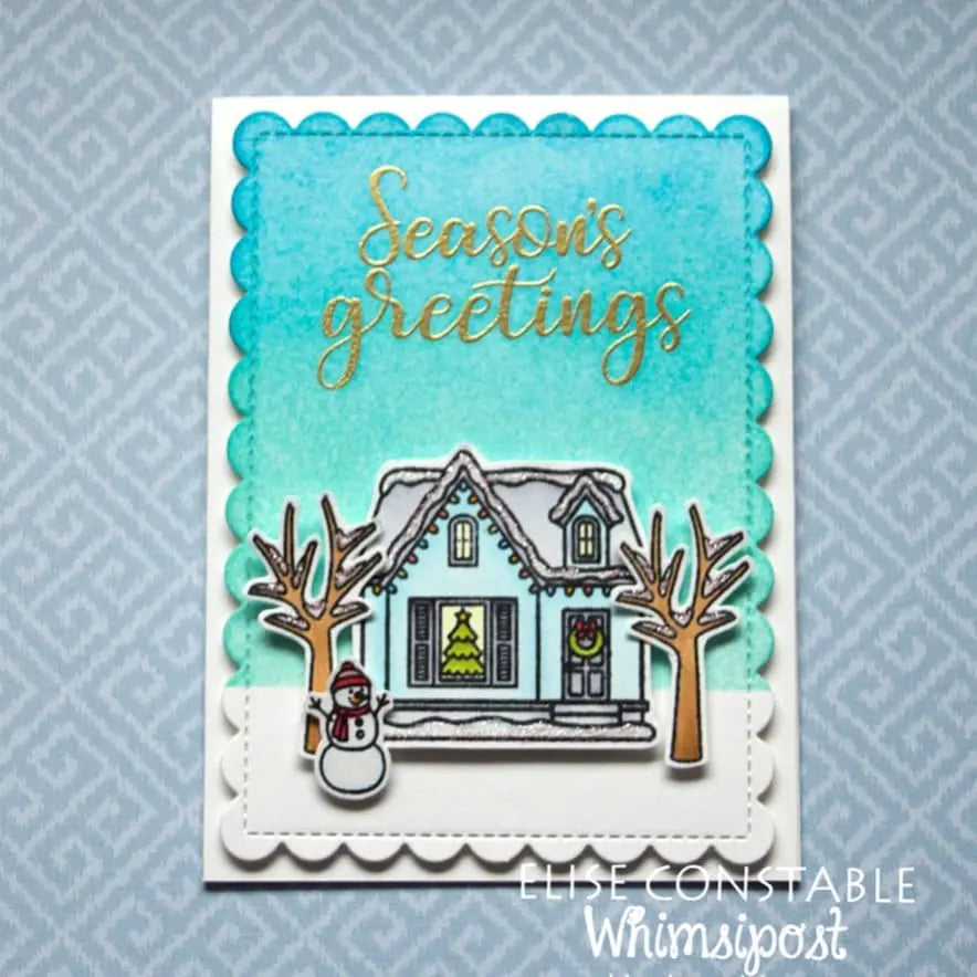 Sunny Studio Stamps Christmas Home Season's Greetings Holiday Card by Elise Constable