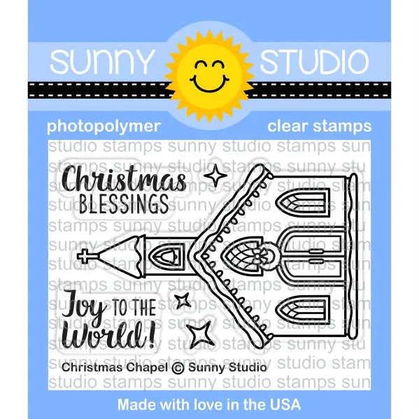 Sunny Studio Stamps Christmas Chapel Holiday Church 2x3 Photo-polymer Clear Stamp Set