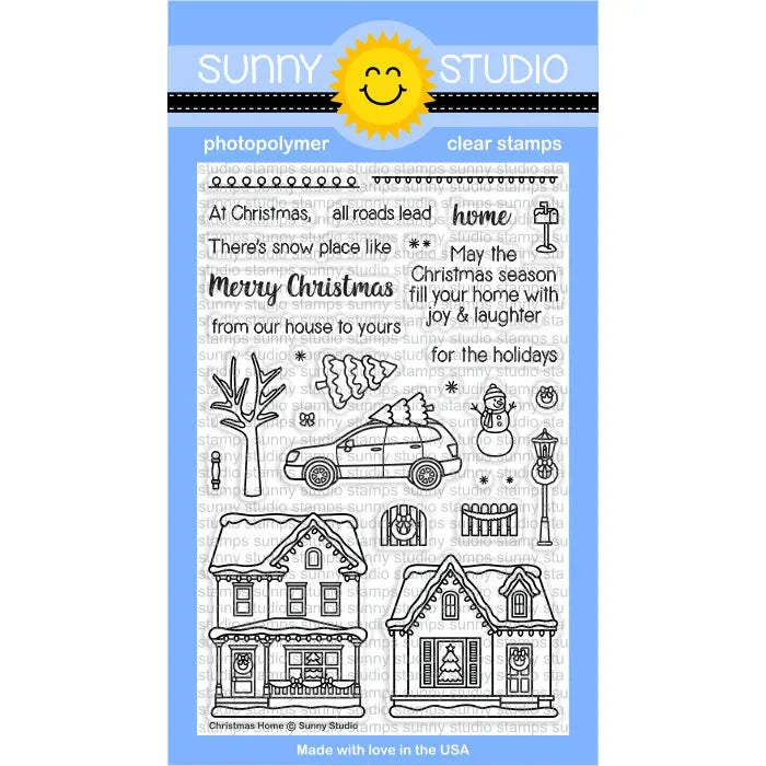 Sunny Studio Stamps Christmas Home Winter Holiday 4x6 Photo-polymer Clear Stamp Set