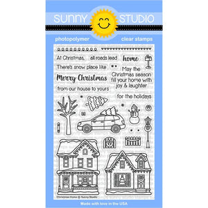 Sunny Studio Stamps Christmas Home Winter Holiday 4x6 Photo-polymer Clear Stamp Set