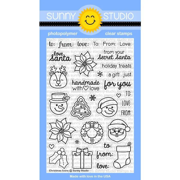 Sunny Studio Stamps Christmas Icons 4x6 Photo-Polymer Clear Stamp Set