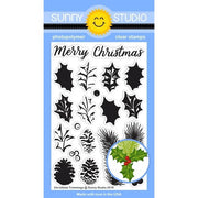 Sunny Studio Stamps Christmas Trimmings Holly, Pinecone, Berries & Tree Branch 4x6 Clear Photopolymer Stamp Set