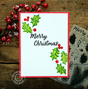 Sunny Studio Stamps Christmas Trimmings CAS Holly & Berries Holiday Card