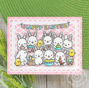Sunny Studio Stamps Chubby Bunny Easter Party Card by Juliana Michaels