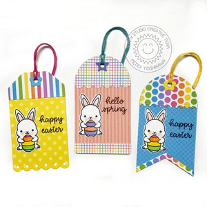 Sunny Studio Stamps Bunny Spring Gift Tags for Easter Basket (using Build-A-Tag 1 & 2 Dies)