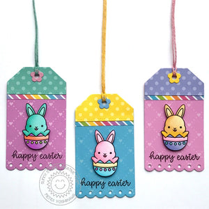 Sunny Studio Stamps Chubby Bunny Rabbit Easter Gift Tags by Mendi Yoshikawa