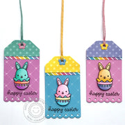 Sunny Studio Stamps Easter Bunny Gift tags (using Dots & Stripes Pastels 6x6 Patterned Paper Pack)