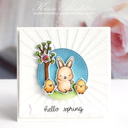 Sunny Studio Stamps Embossed Easter Card (using Sunburst Sun Ray 6x6 Embossing Folder)