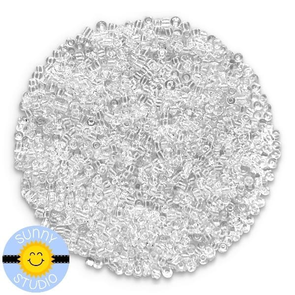 Sunny Studio Stamps Clear Seed Beads 2mm to 3mm Embellishments for Cardmaking, Scrapbooking & Shaker Cards SSEMB-223