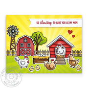 Sunny Studio So Clucky To Have You As My Mom Punny Chicken Themed Mother's Day Card (using Farm Fresh Clear Stamps)