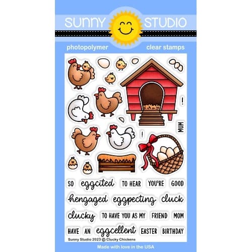 Sunny Studio Clucky Chickens 4x6 Spring & Easter Clear Photopolymer Stamps SSCL-347