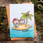Sunny Studio Stamps Coastal Cuties "Hi There" Island Beach Card