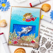Sunny Studio Stamps: Coastal Cuties and Best Fishes Interactive Shark Wobbler Card