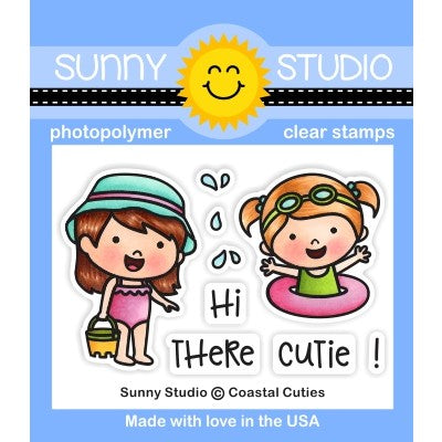 Sunny Studio Stamps Coastal Cuties 2x3 Clear Photopolymer Beach Ocean Stamp Set