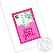 Sunny Studio Stamps Tickled Pink For You Card with Gift Card Pocket (using Metal Cutting Die)