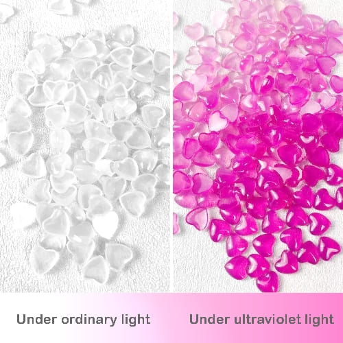 Sunny Studio Stamps Clear to Hot Pink Ultraviolet UV Color Changing Heart Drops Droplets Embellishments 4mm, 6mm & 8mm SSEMB-212