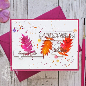 Sunny Studio Stamps Elegant Leaves Happy Fall Handmade Card by Vanessa Menhorn