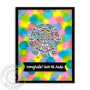 Sunny Studio Congrats! Enjoy The Ride Ferris Wheel Clean & Simple CAS Card (using Country Carnival 4x6 Clear Stamps)