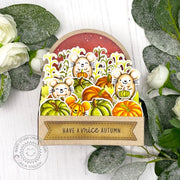 Sunny Studio Mice with Pumpkins Pop-up Box Card featuring No-line Coloring (using Crisp Autumn 4x6 Clear Layering Stamps)