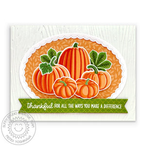 Sunny Studio Stamps Thankful for all the ways you make a difference Fall Pumpkin Card (using Sweater Weather 6x6 Paper Pad)