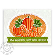 Sunny Studio Thankful for all the ways you make a difference Fall Pumpkin Card (using Crisp Autumn 4x6 Clear Layering Stamps)