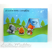 Sunny Studio Stamps: Critter Campout Fox & Skunk Camping at Twilight Card
