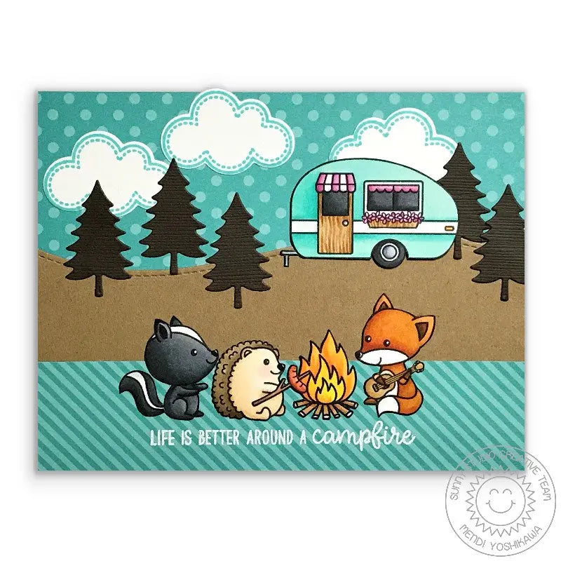 Sunny Studio Stamps Critter Campout Life Is Better Around A Campfire Card