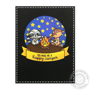 Sunny Studio Stamps Critter Campout Raccoon & Deer Happy Camper Card