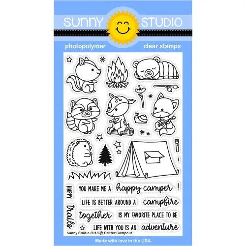 Sunny Studio Stamps Critter Campout 4x6 Clear Photopolymer Stamp Set