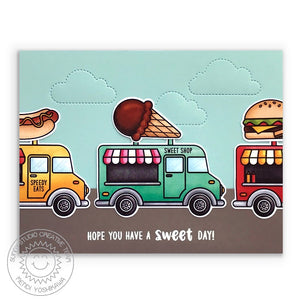 Sunny Studio Cruisin' Cuisine Ice Cream Food Truck "Have A Sweet Day" Handmade Card using 4x6 Photopolymer Clear Stamps