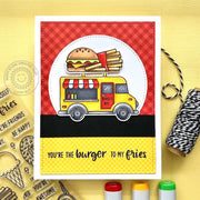 Sunny Studio Stamps You're The Burger To My Fries Food Truck Handmade Card using Stitched Semi-Circle Metal Cutting Dies