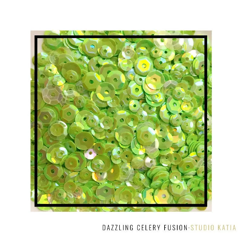 Studio Katia Dazzling Celery Fusion Lime Green iridescent Sequins