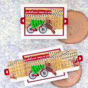 Sunny Studio Dachshund Through the Snow Dog Double Slider Surprise Holiday Christmas Card (using Charming City Stamps)