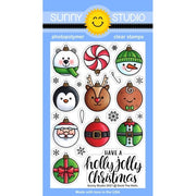 Sunny Studio Deck The Halls 4x6 Critter Christmas Ornaments Clear Photopolymer Stamp Set