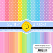 Sunny Studio Dots & Stripes Pastels 6x6 Patterned Paper Pack with 24 double-sided sheets of 65 lb. Cardstock