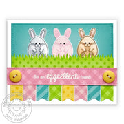 Sunny Studio Stamps For An Eggcellent Friend Punny Easter Bunny Card (using Slimline Pennant Metal Cutting Dies)