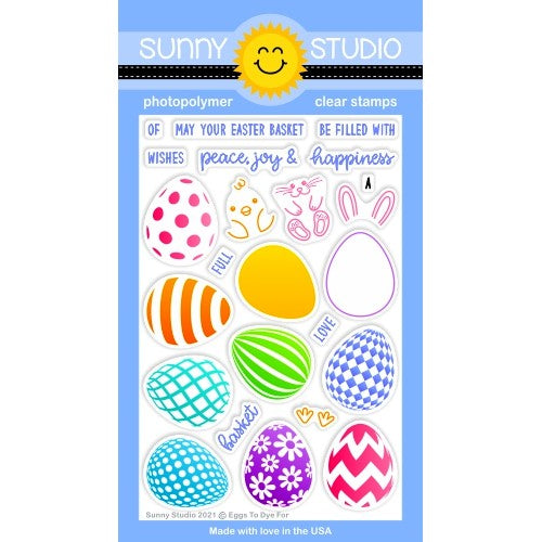 Sunny Studio Stamps Eggs To Dye For Easter Layering Bunny & Chick 4x6 Clear Photopolymer Stamp Set