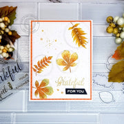 Sunny Studio Stamps Fall Leaves Botanical Autumn Leaf "Grateful For You" Handmade Card by Ana