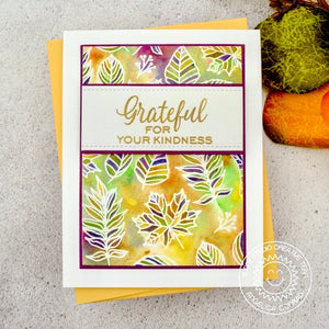 Sunny Studio Stamps Elegant Leaves Fall Grateful For Your Kindness Watercolor Handmade Card by Angelica Conrad
