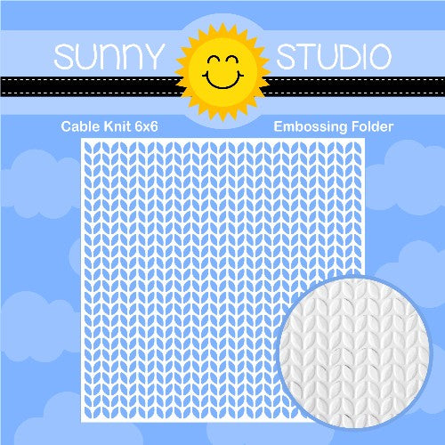 Sunny Studio Cable Knit Embossing Folder SSMB 102