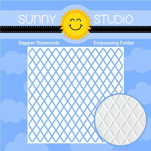 Sunny Studio Stamps Dapper Diamonds 6x6 Embossing Folder