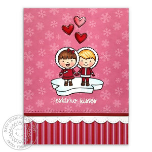 Sunny Studio Stamps Eskimo Kisses Pink Snowflake Card (using Holiday Cheer 6x6 Paper)