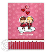Sunny Studio Stamps Eskimo Kisses Pink & Red Love Themed Winter Card