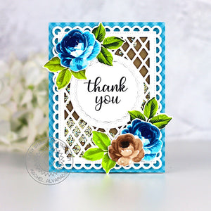 Sunny Studio Stamps Rose Thank You Card (using Everyday Greetings Sentiment Stamps)