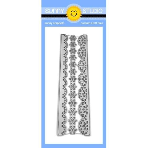 Sunny Studio 3-piece Eyelet Lace & Daisy Border Metal Cutting Dies Set