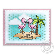 Sunny Studio Stamps You're Flamazing Flamingo Card (using Fluffy Clouds Metal Cutting Dies)